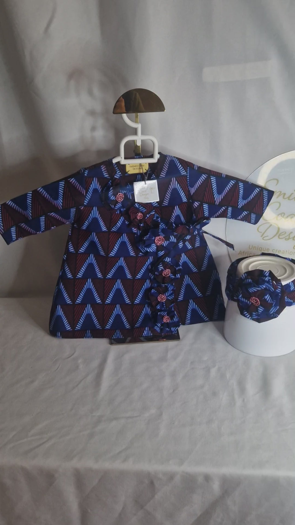 African waxprint Pearl Baby Dress & Headband Set(399 kr)