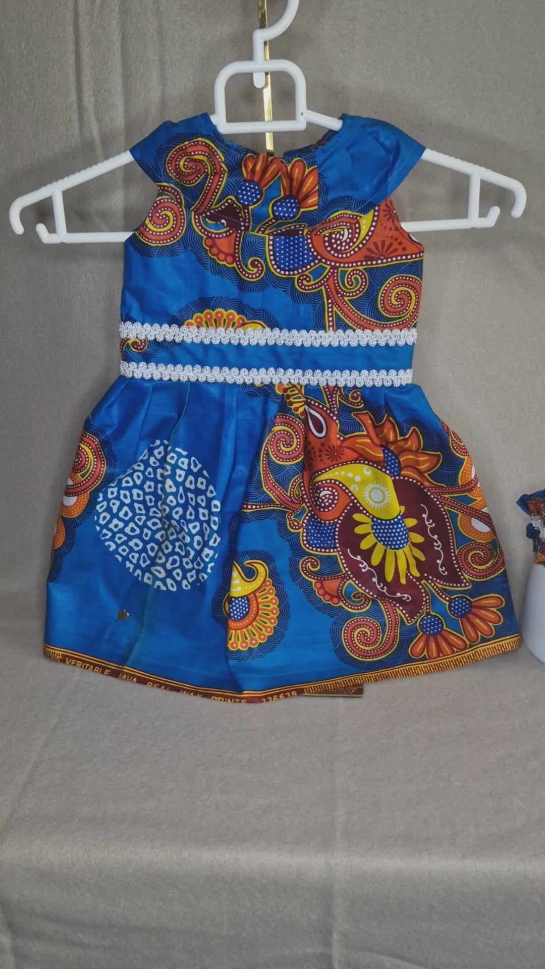 African Baby Dress – 12 Months | Blue Wax Print Dress(499kr)