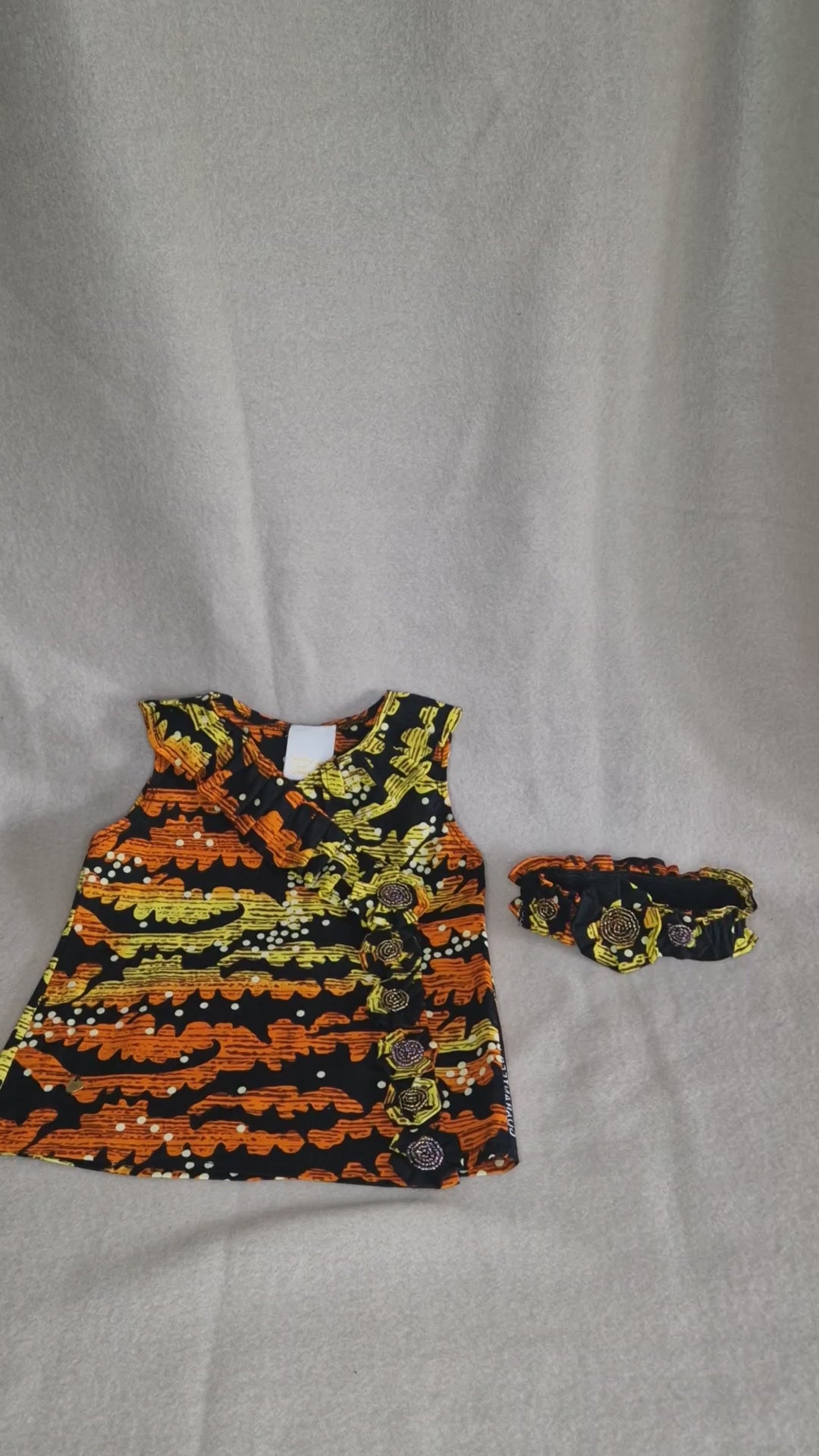 African Baby Dress with Matching Floral Headband | 2–4 Months(429kr)