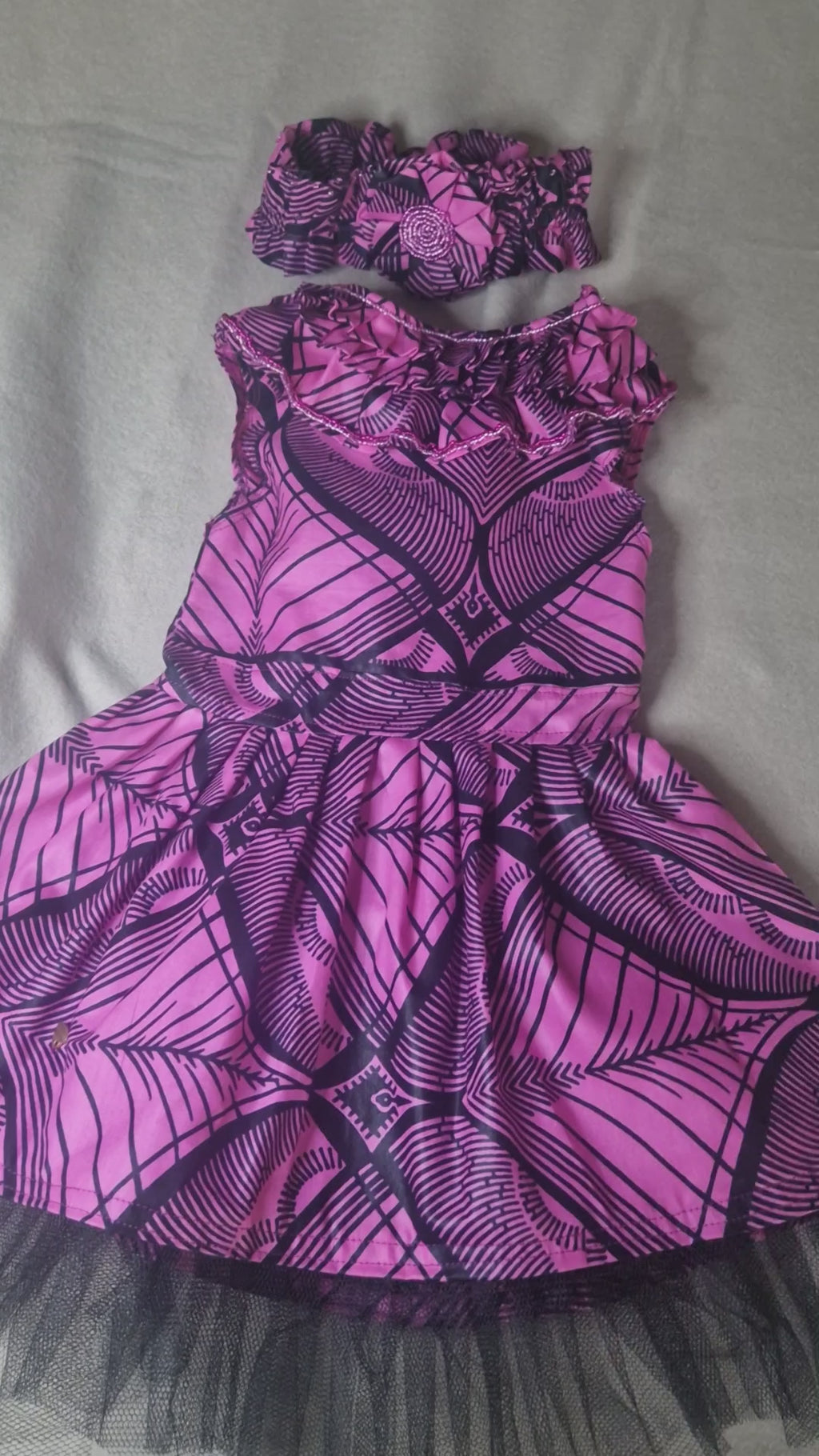 Hot Pink African Print Baby Dress with Matching Headband | 12–18 Months(549 kr)