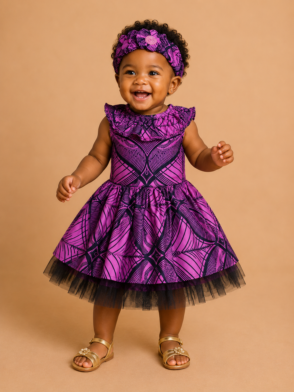 Hot Pink African Print Baby Dress with Matching Headband | 12–18 Months(549 kr)
