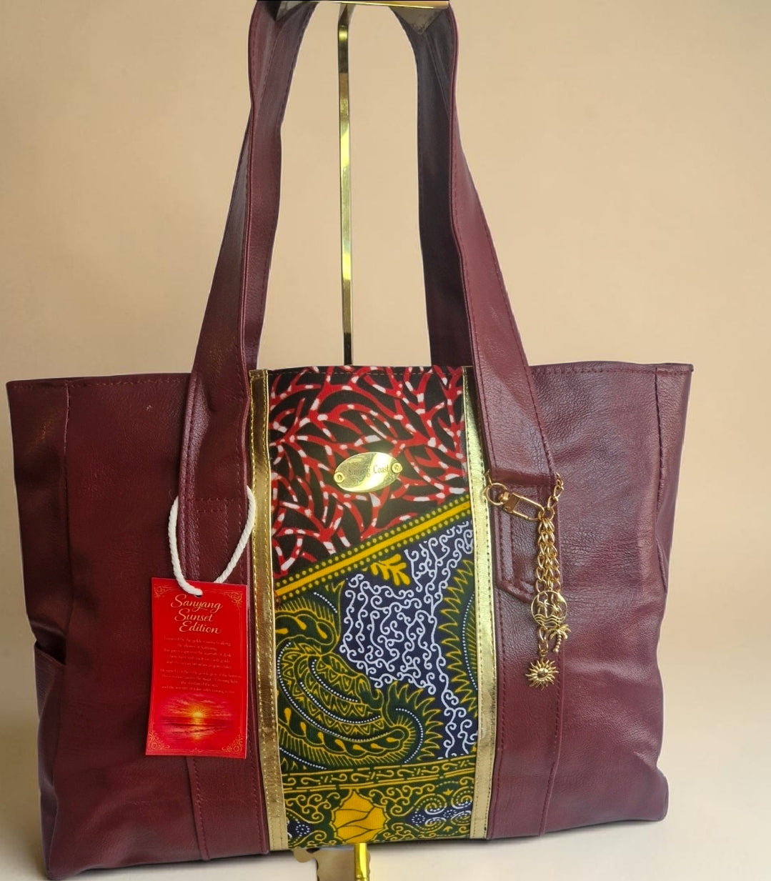 African waxprint/Vegan Leather -Shopper bag (995 kr)