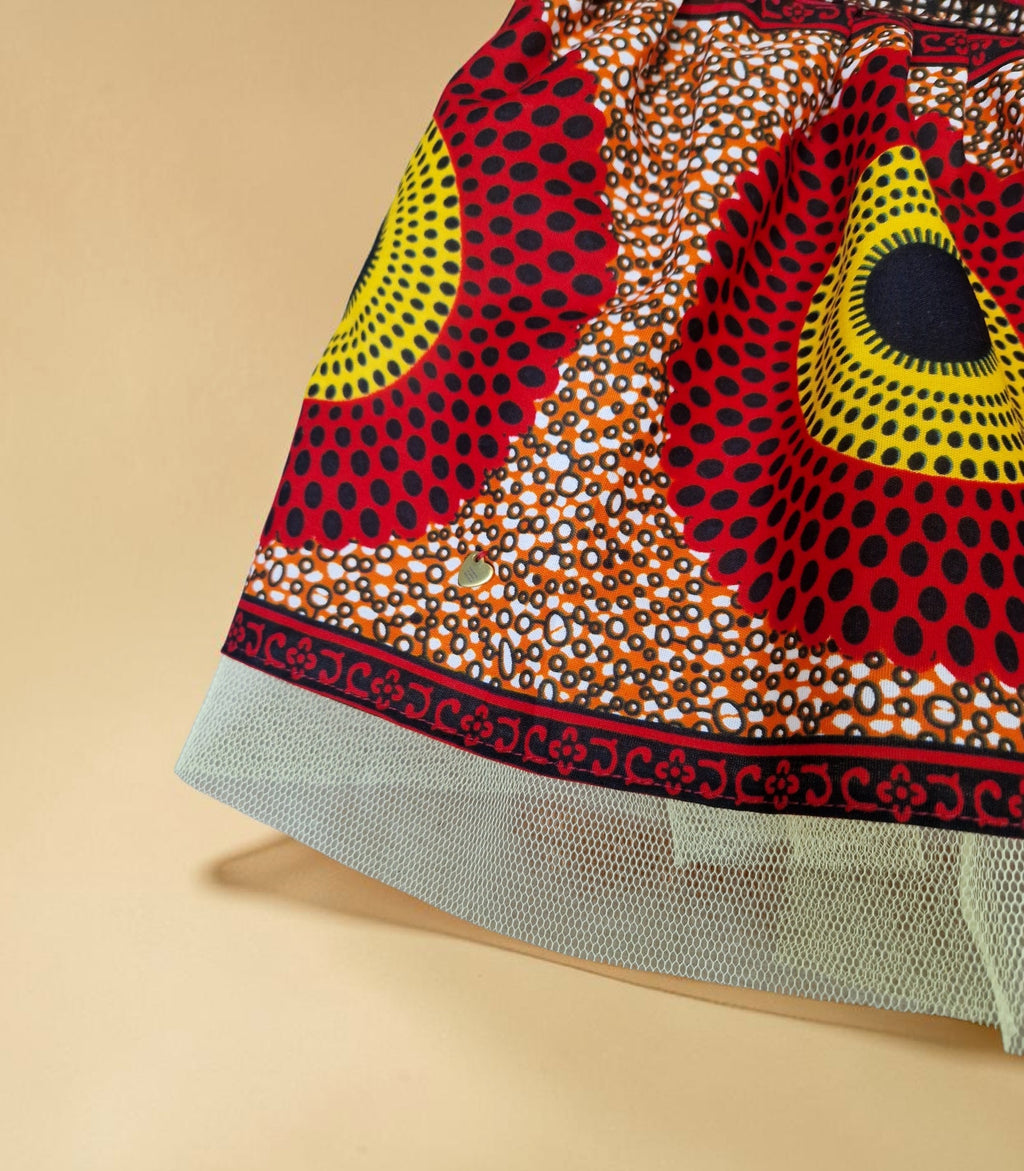 African Wax Print Toddler Dress with Matching Headband – 12–18 Months(549 kr)