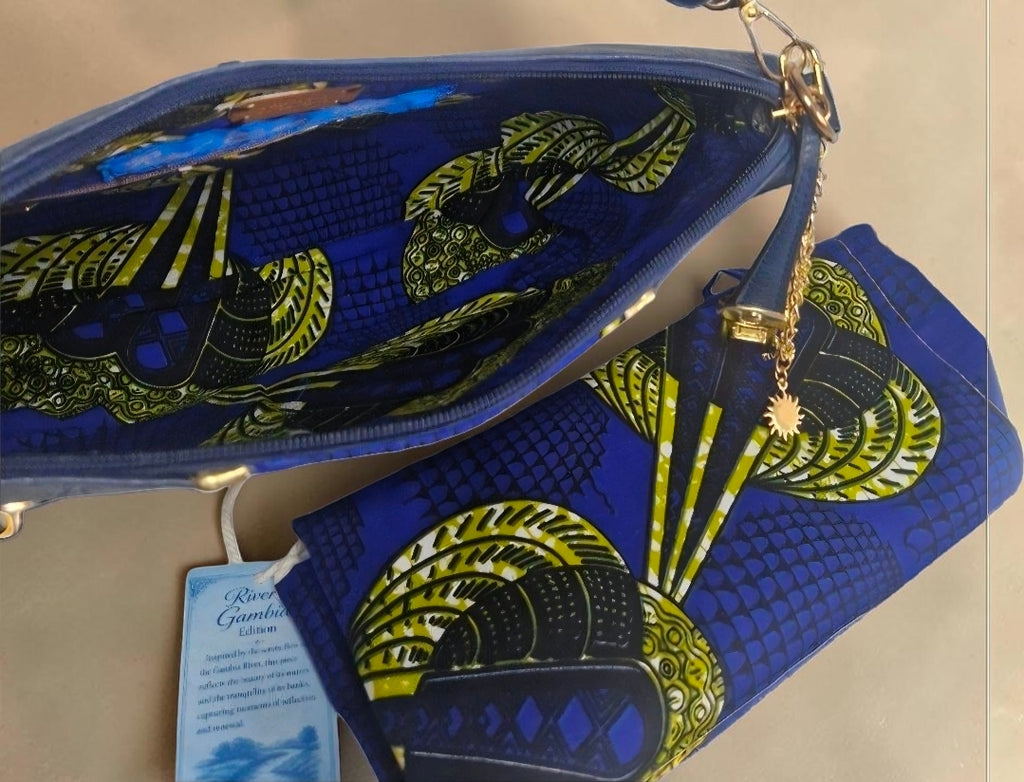 African waxprint/Vegan Leather Shoulder Bag (895 kr)