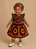 African Wax Print Toddler Dress with Matching Headband – 12–18 Months(549 kr)