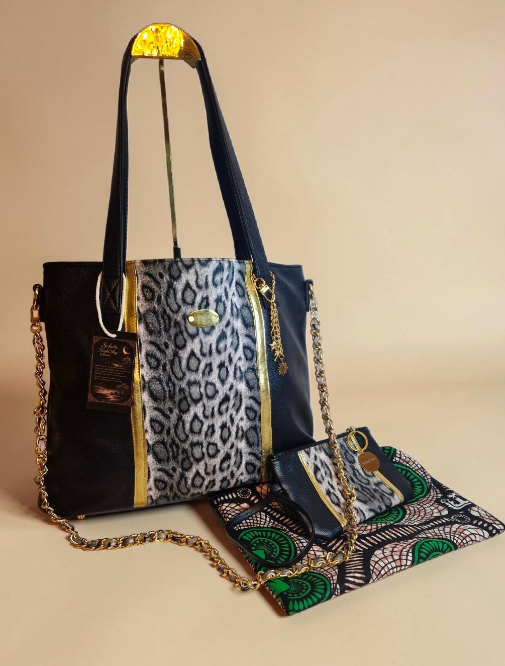 Luxury Animal Print Tote Bag Set with Wallet (995 kr)