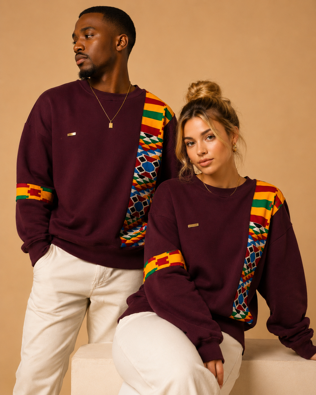 African Waxprint sweatshirt Size S (895 kr)