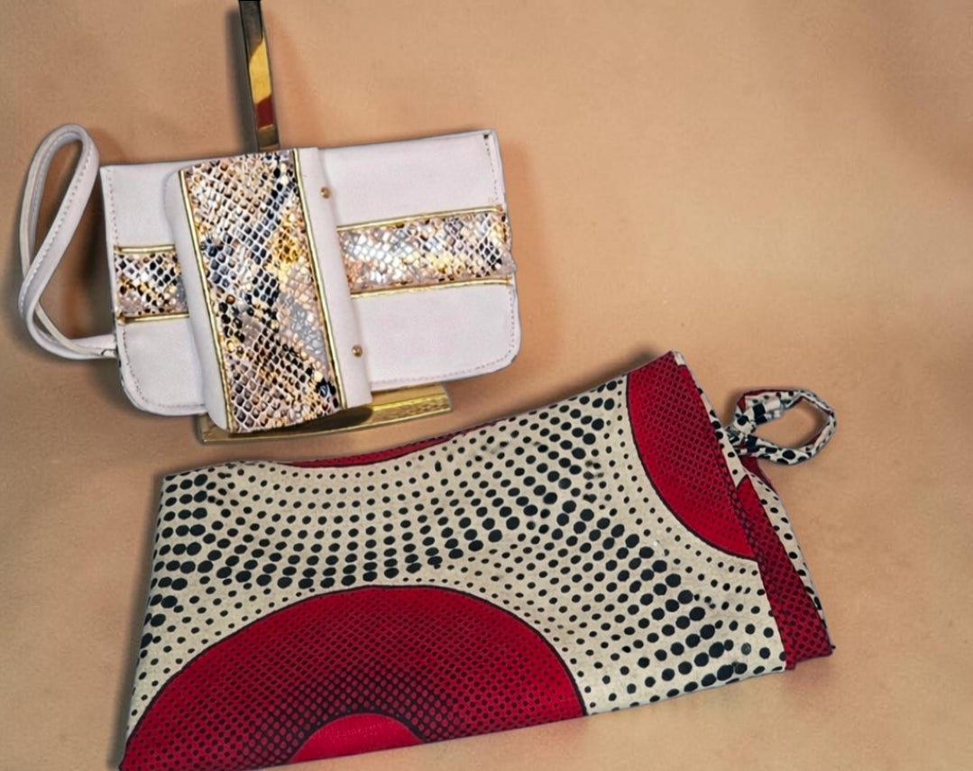 Snakeskinprint Handbag Set (995 kr)