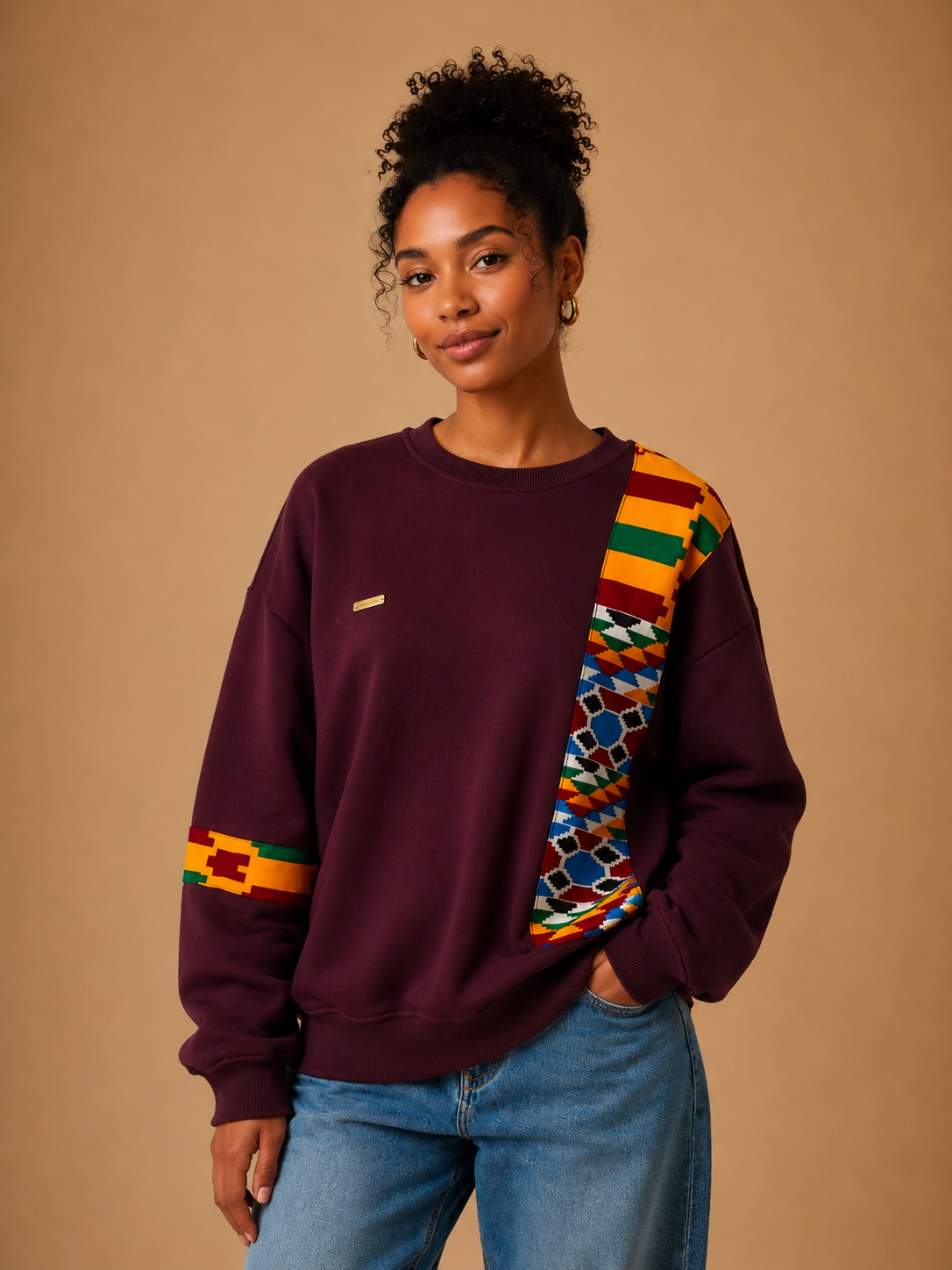 African Waxprint sweatshirt Size S (895 kr)