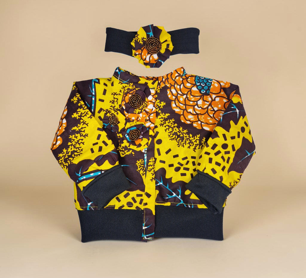 African Waxprint Baby Jacket & Headband Set Size 62 (499kr)