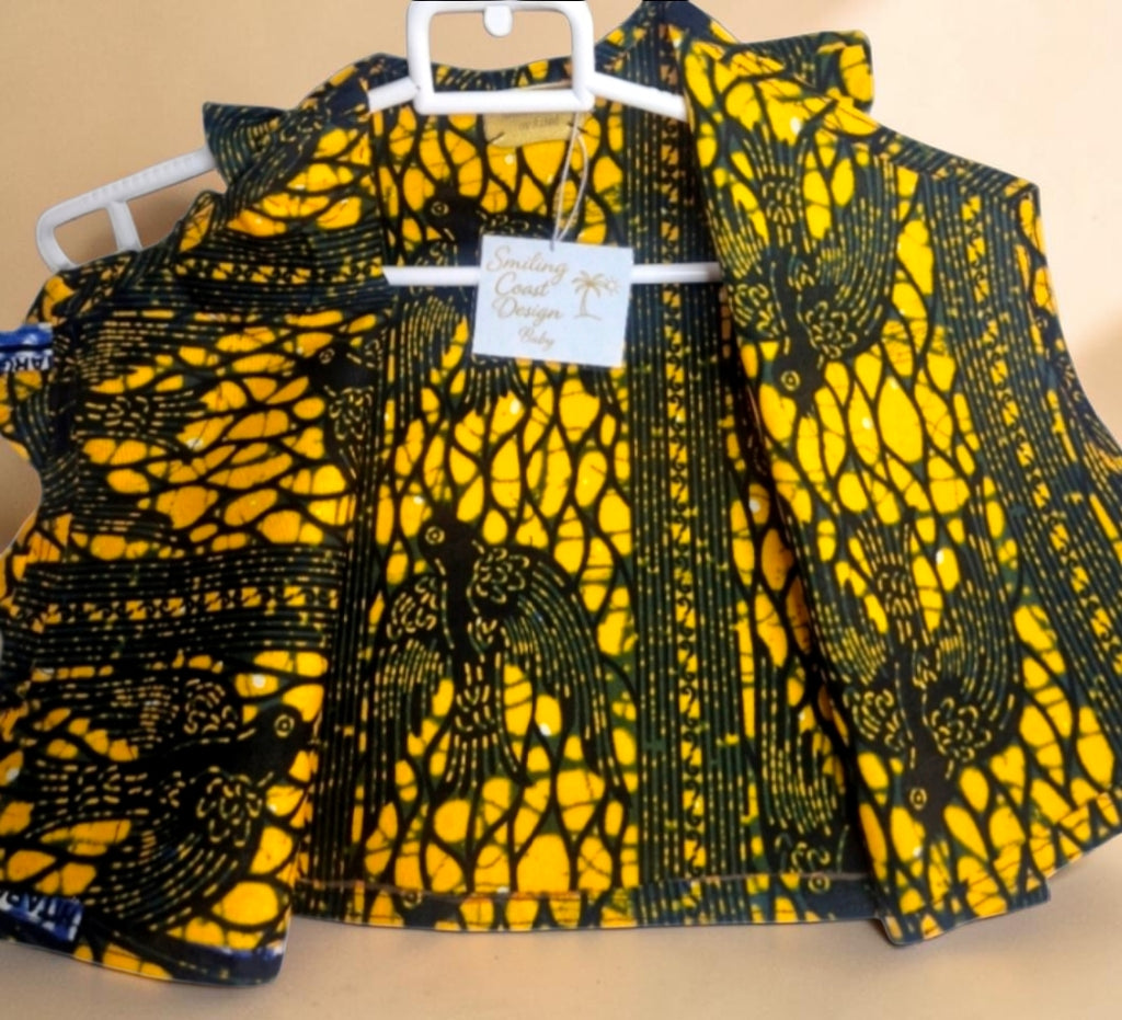 African waxprint Baby Pearl Dress & Headband Set(399kr)