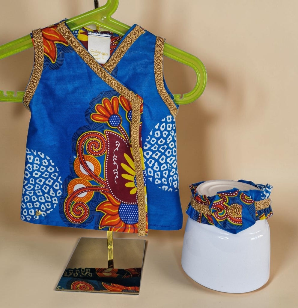 African Wax Print Baby Dress &  Headband Set (429 kr)
