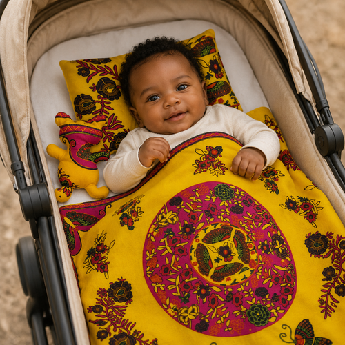 African Wax Print Baby Blanket Set(995 kr)