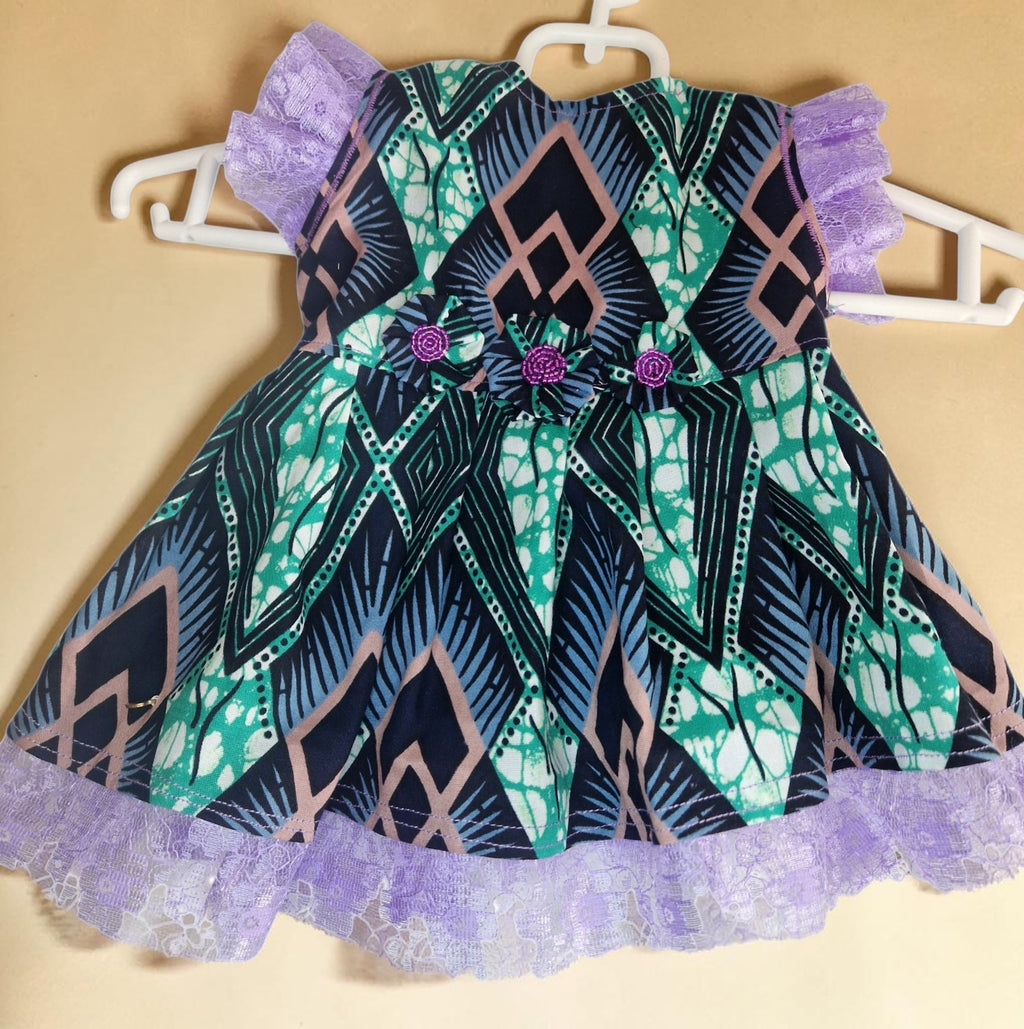 African Waxprint Baby Girl Dress & Headband(449 kr)