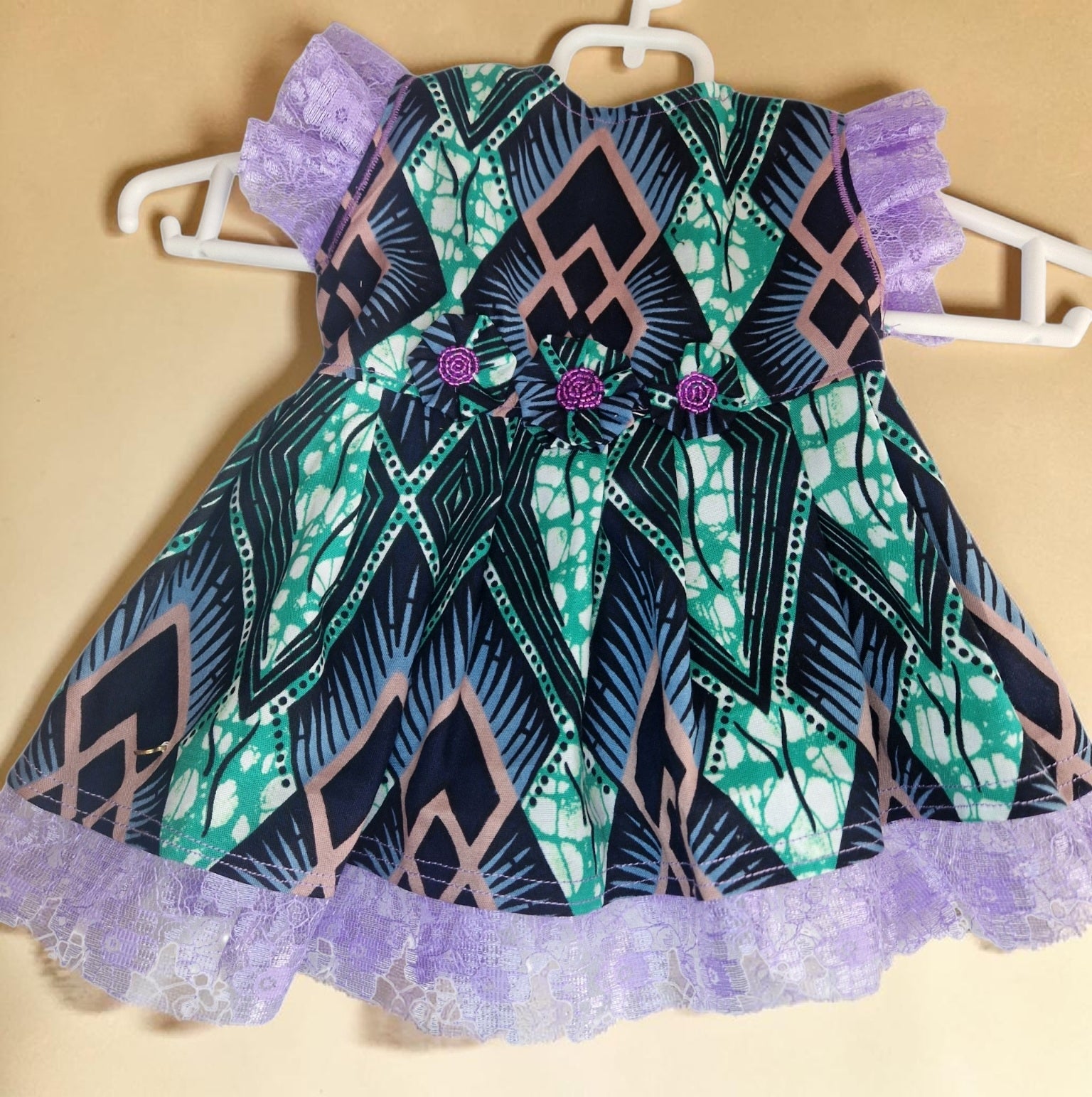 African Waxprint Baby Girl Dress & Headband(449 kr)
