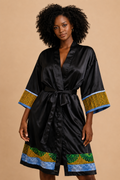 African Waxprint/Black Satin Robe(699 kr)