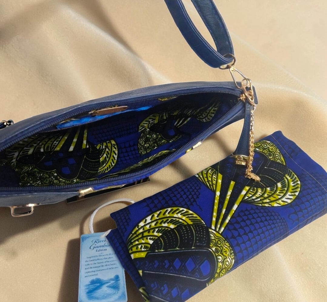 African waxprint/Vegan Leather Shoulder Bag (895 kr)