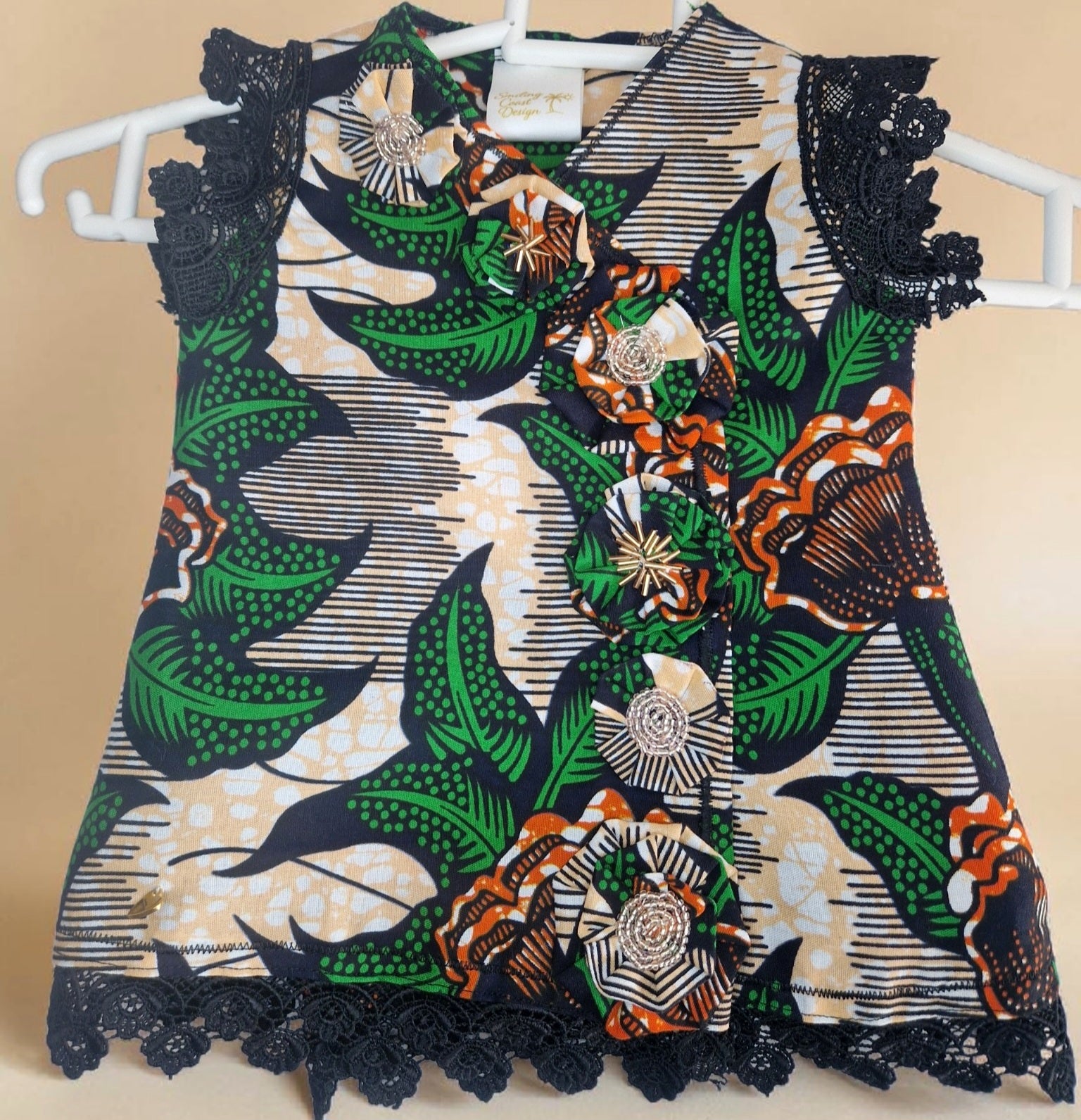 African waxprint Baby Dress & Headband(449kr)