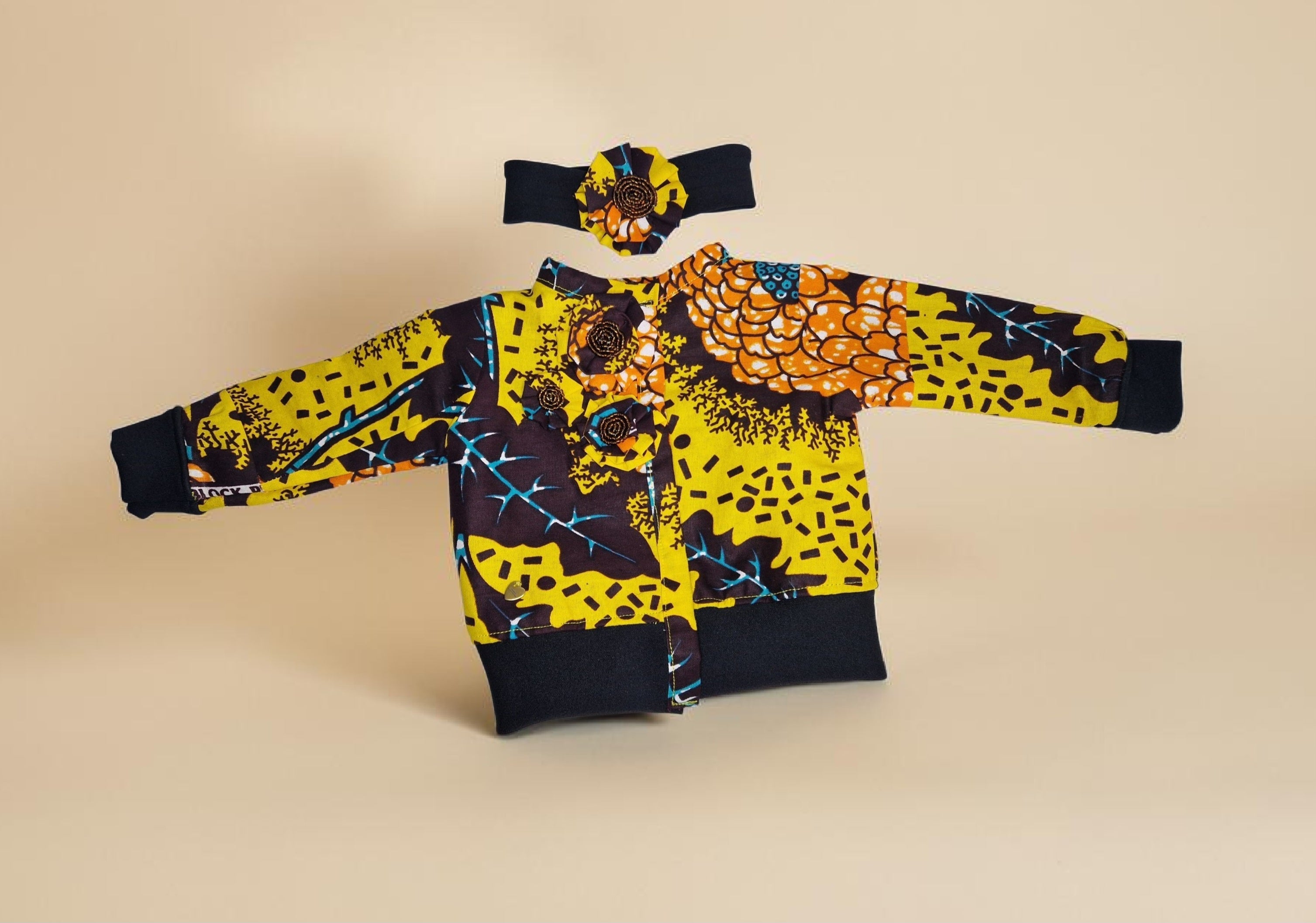 African Waxprint Baby Jacket & Headband Set Size 62 (499kr)
