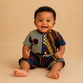 African Baby Outfit Set – Wax Print Shirt & Shorts (429 kr)