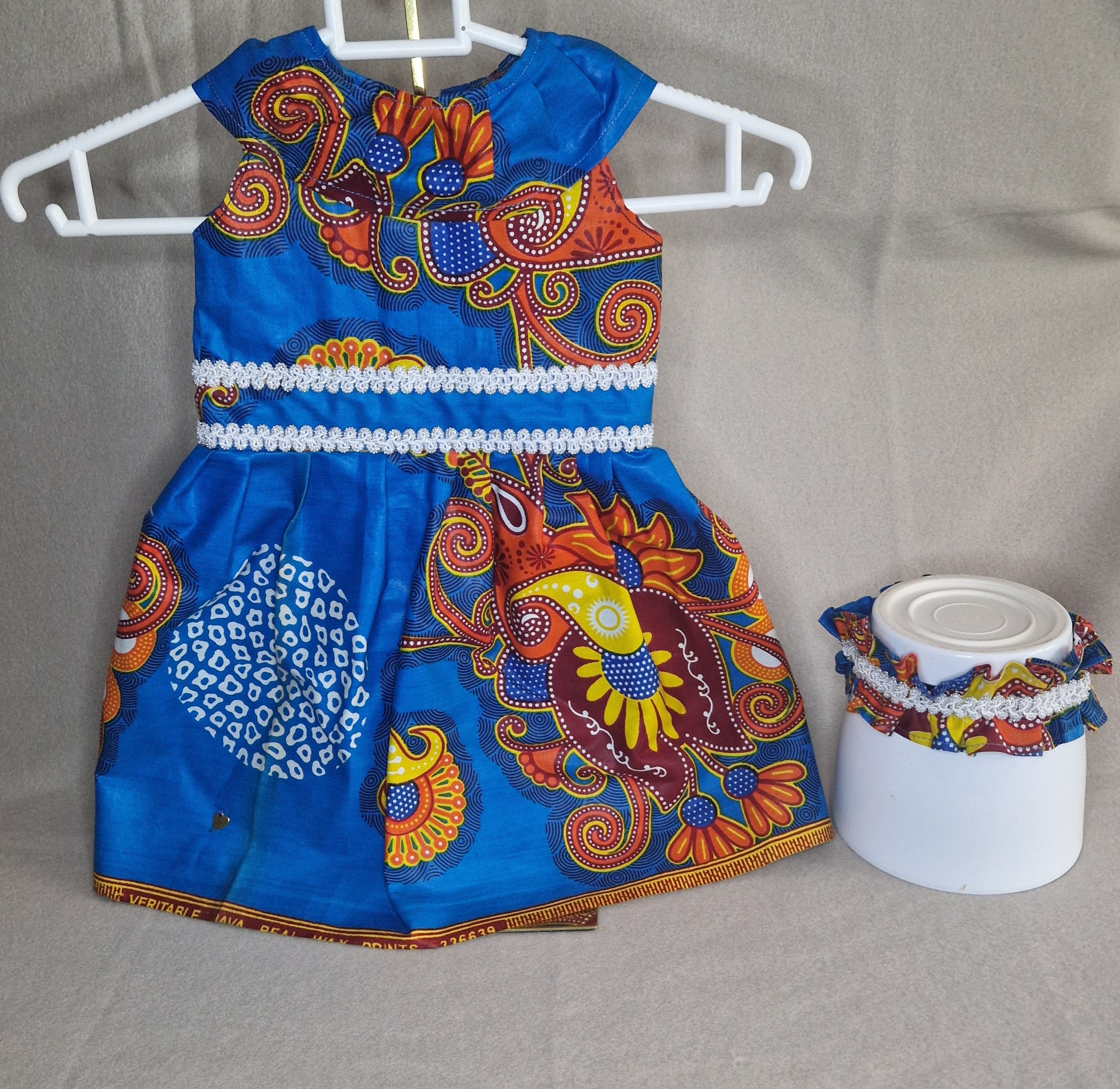 African Baby Dress – 12 Months | Blue Wax Print Dress(499kr)
