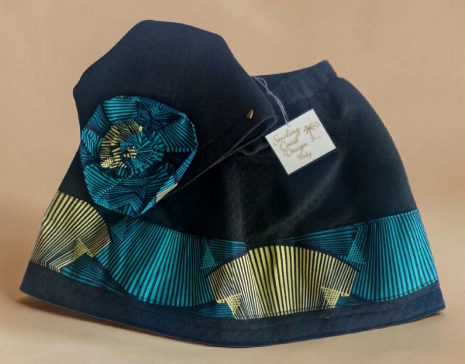 African Wax Print/ Baby Skirt & Hat Set (349 kr)