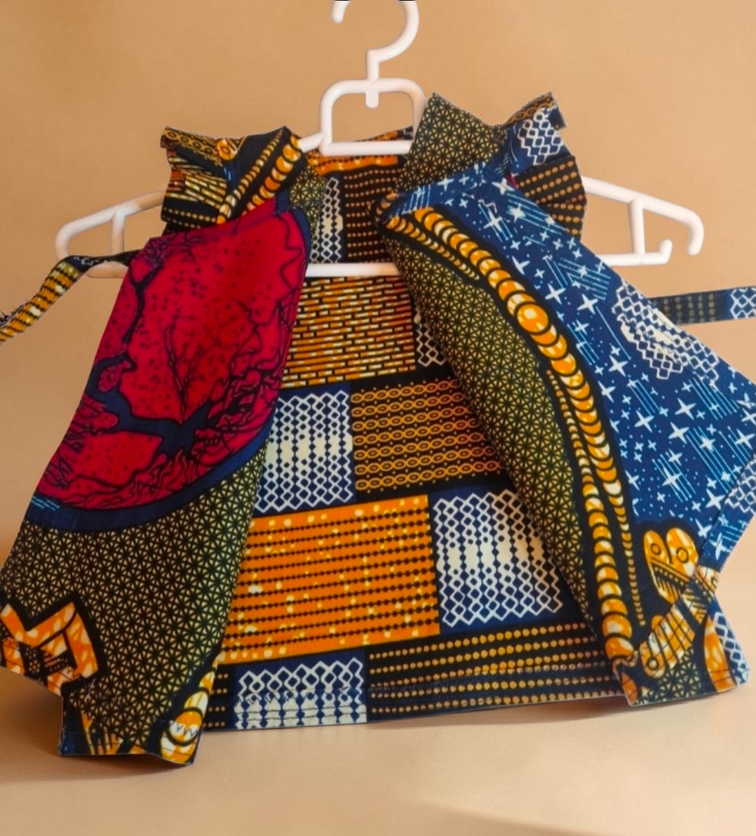 African Wax Print Baby Dress and Headwrap Set (349 kr)
