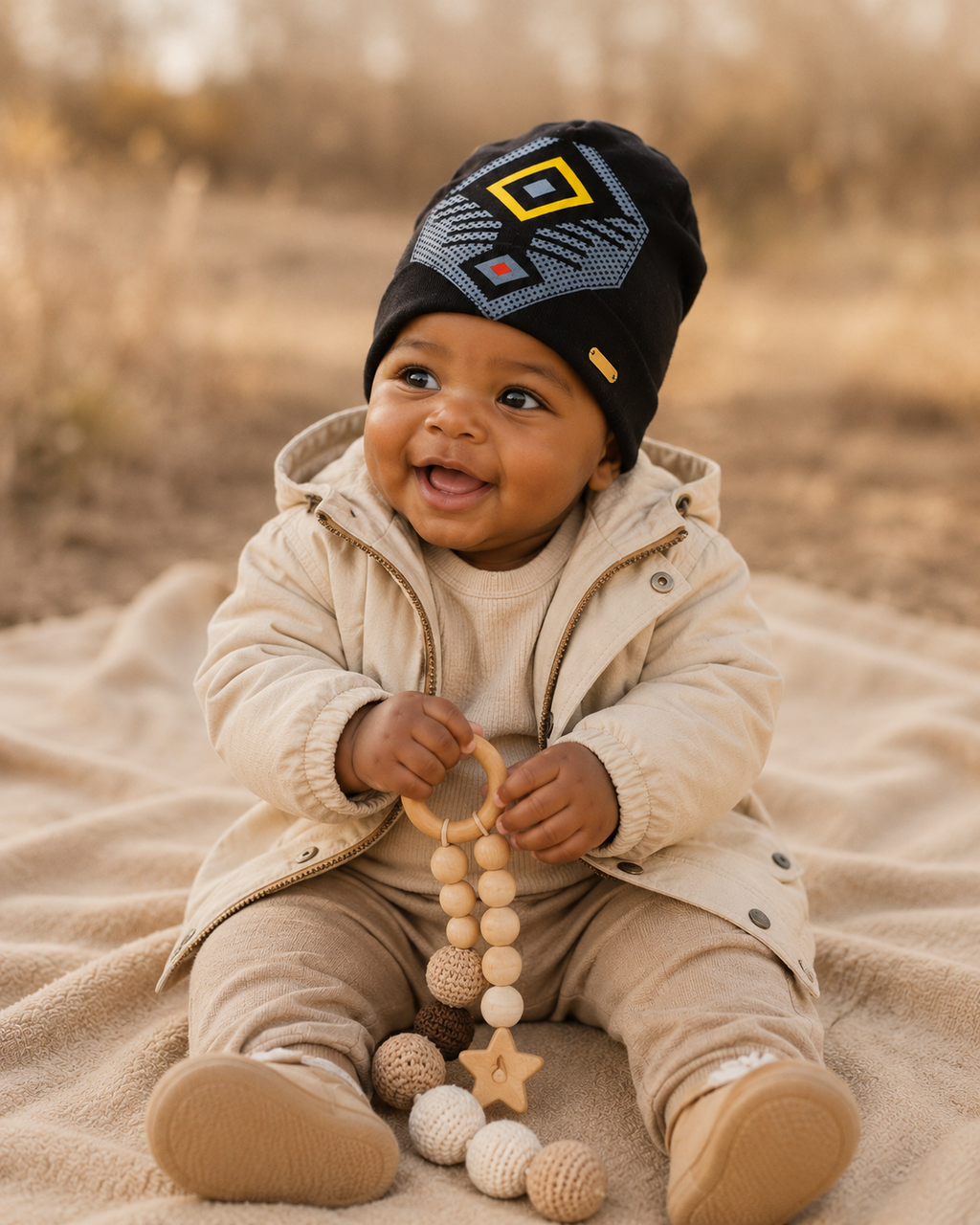 African Waxprint Baby Boy Spring & Autumn Baby Beanie/ Hat(199 kr)