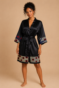 African Waxprint/Black Satin Robe (699 kr)