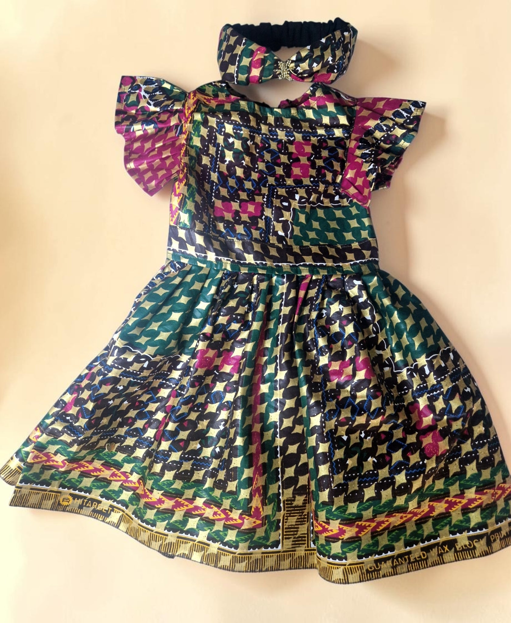 African Wax Print Dress & Matching Headband | 12–18 Months(499 kr)