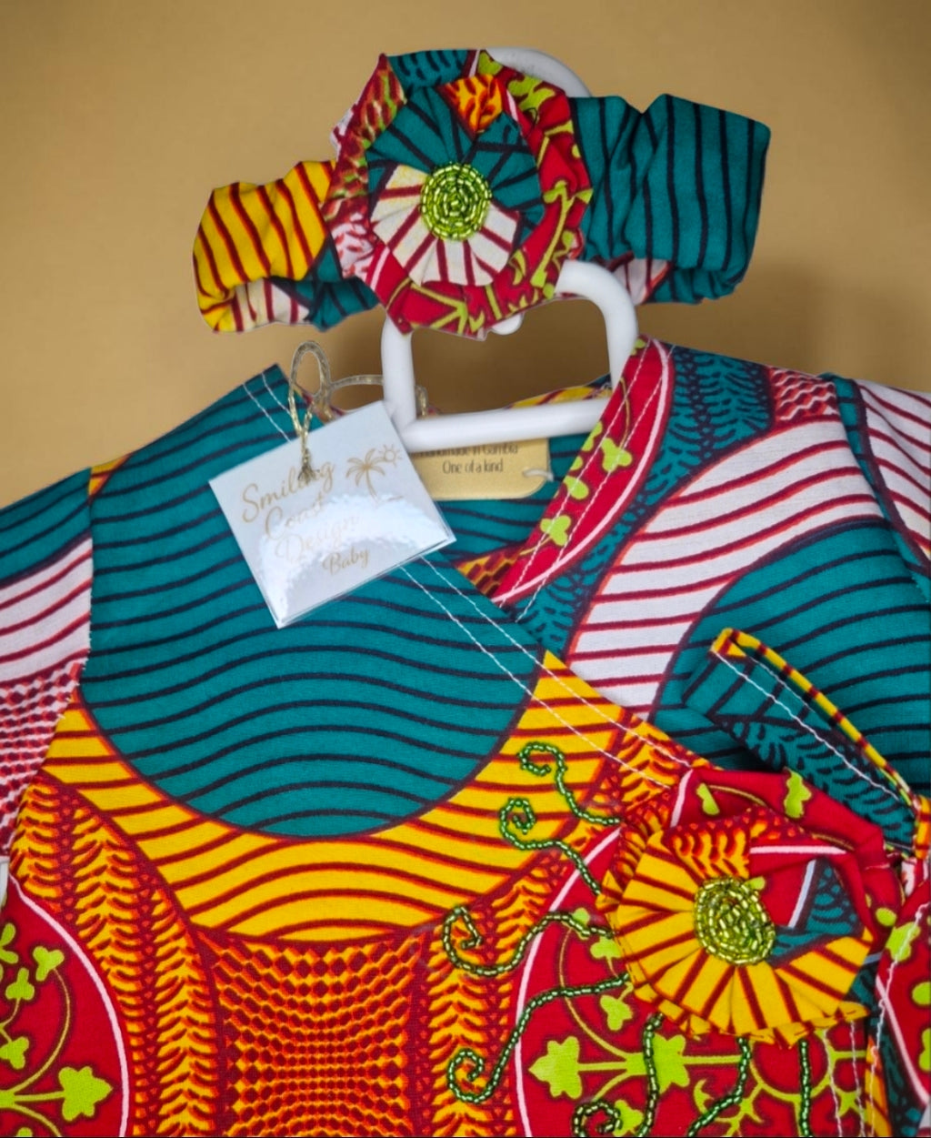 African Waxprint Baby Dress & Headband Set (399 kr)