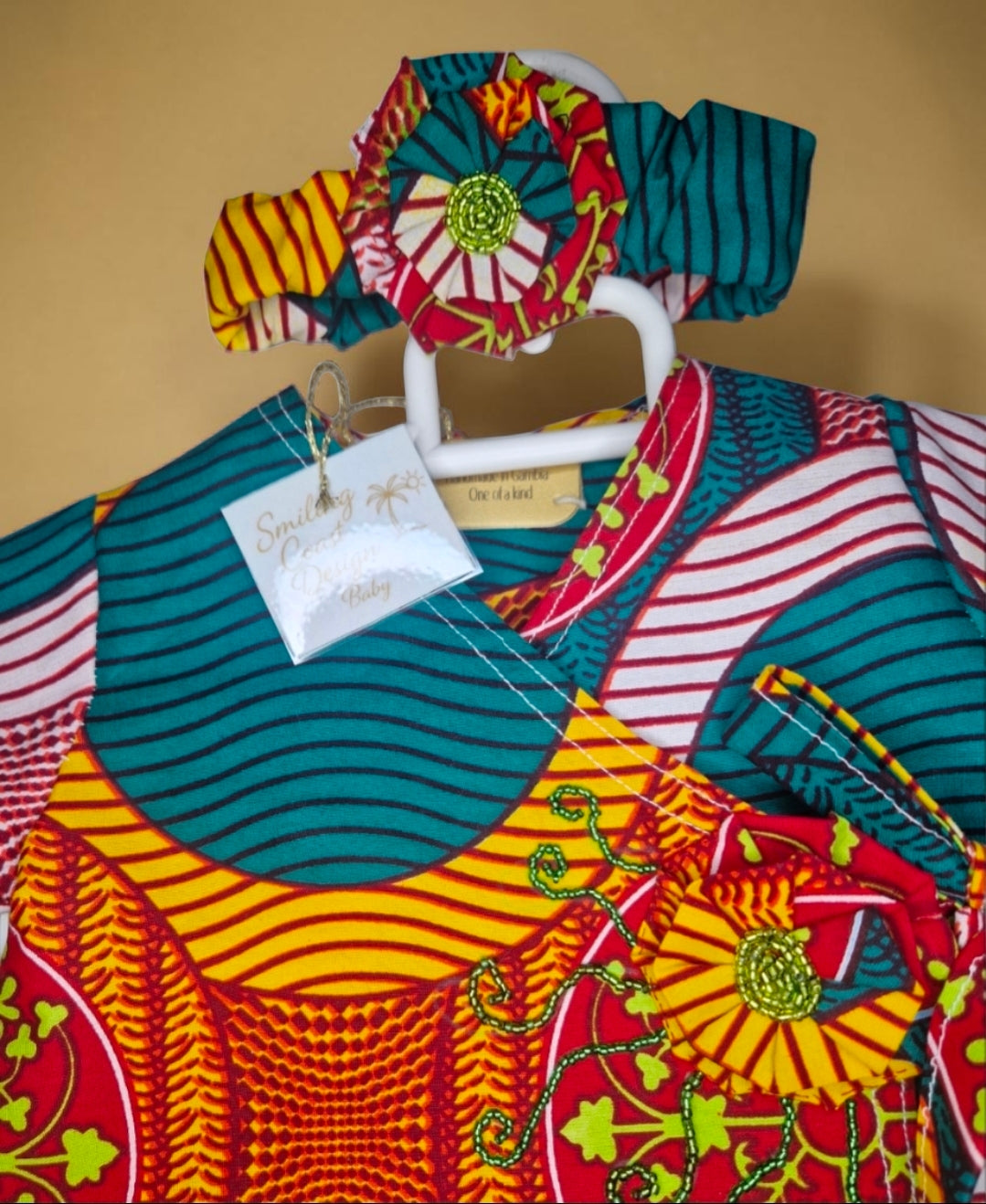 African Waxprint Baby Dress & Headband Set (399 kr)