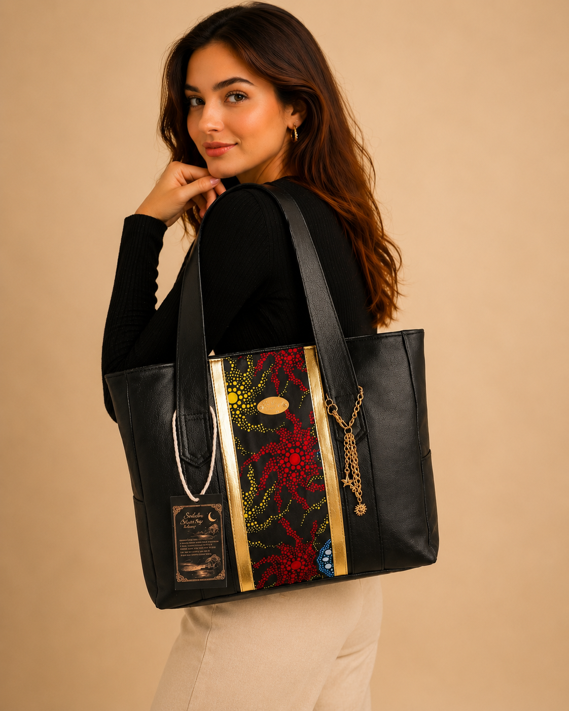 African waxprint/Vegan Leather Shopper bag (995 kr)