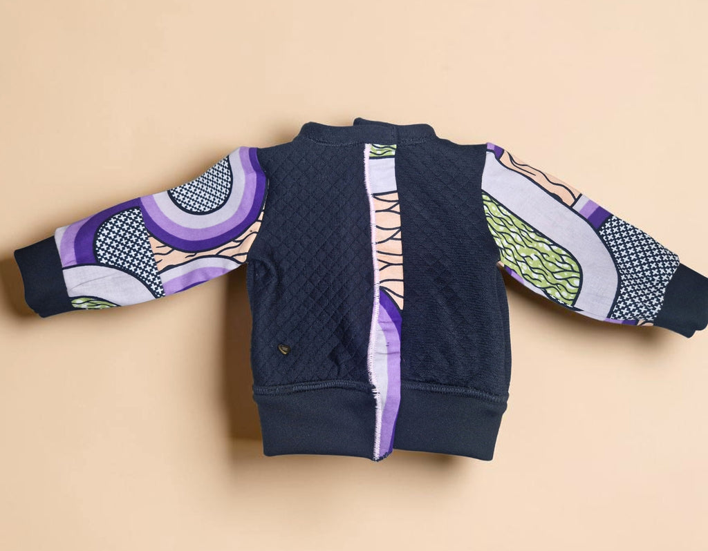 African waxprint Baby Set 0–3 Months – Quilted Jacket & Wax Print Pants( 499 kr)