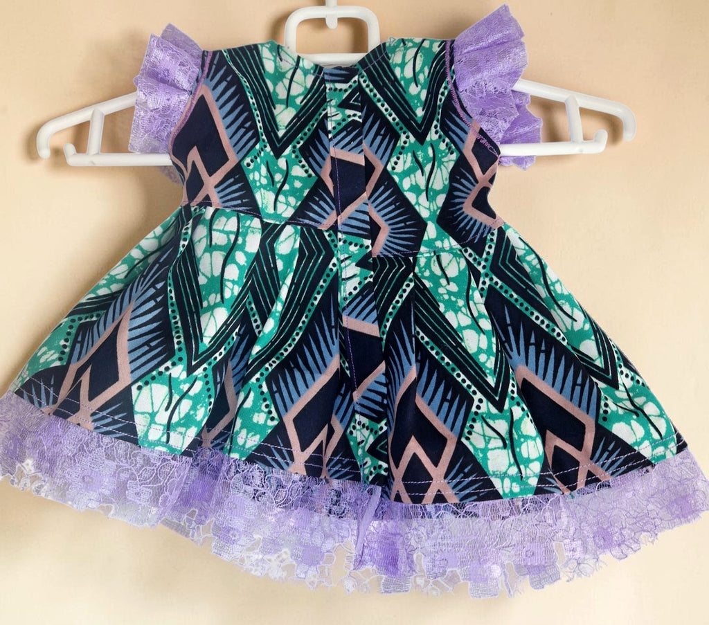 African Waxprint Baby Girl Dress & Headband(449 kr)