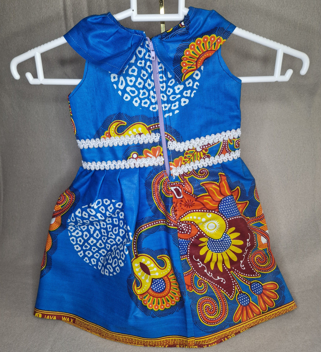 African Baby Dress – 12 Months | Blue Wax Print Dress(499kr)