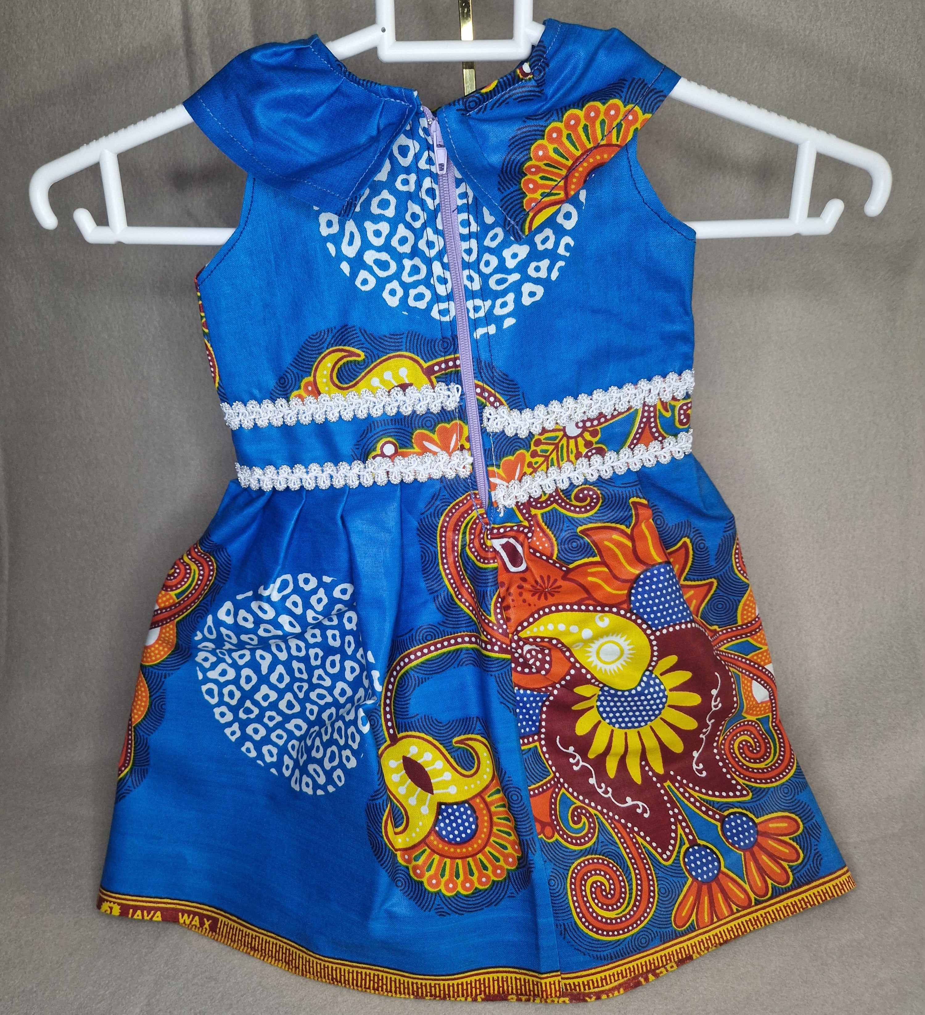 African Baby Dress – 12 Months | Blue Wax Print Dress(499kr)