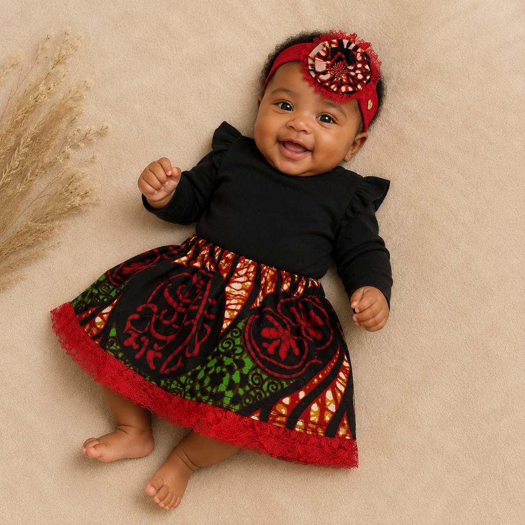 African waxprint Baby skirt & Headband set(349kr)