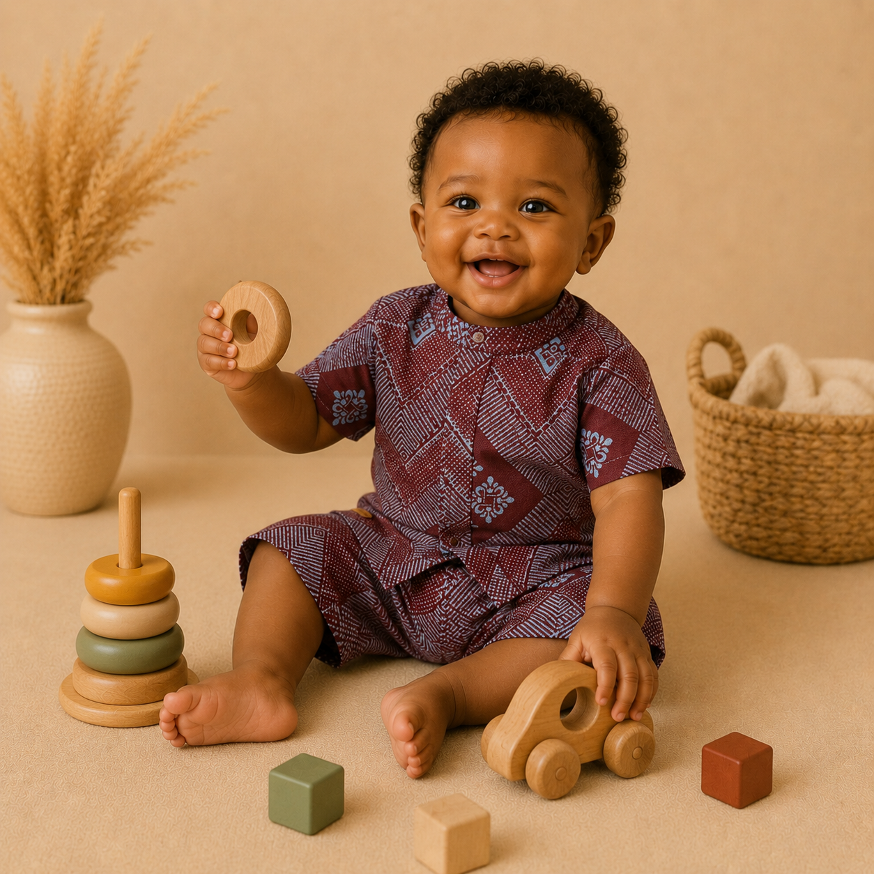 African waxprint Baby Boy Set(449 kr)