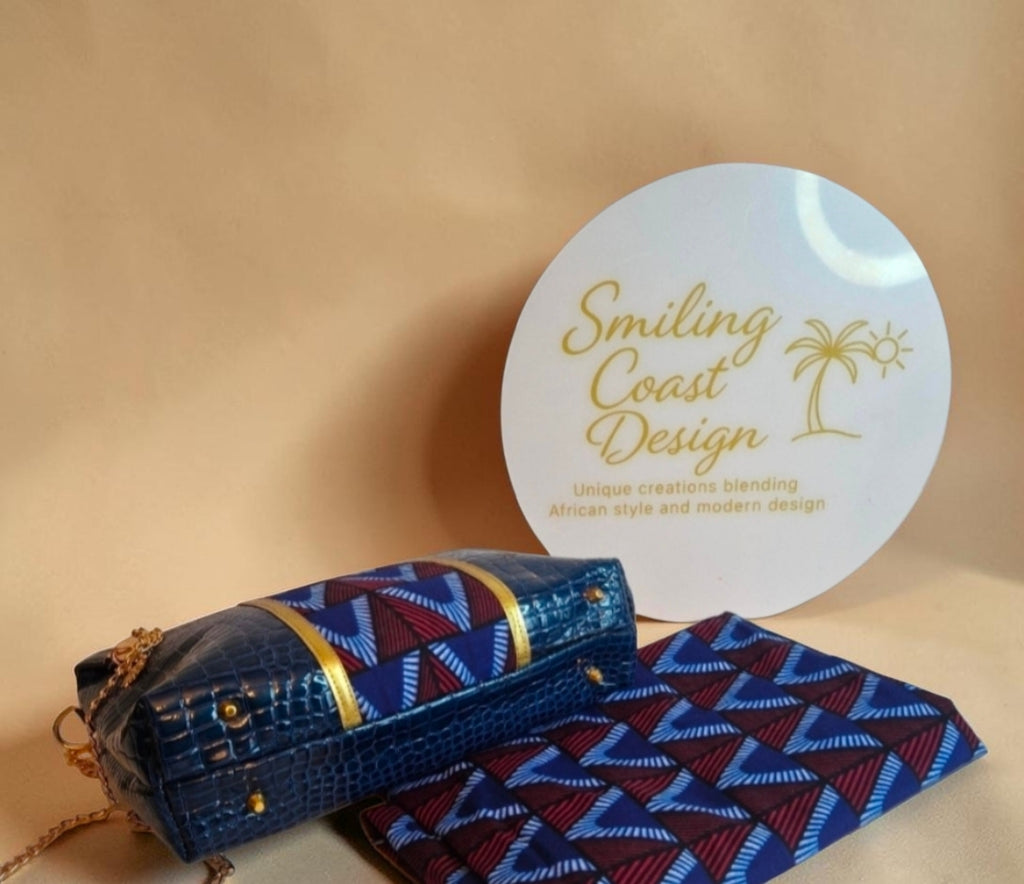 African Wax Print/ Vegan leather Crossbody Bag (795 kr)