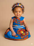African Baby Dress – 12 Months | Blue Wax Print Dress(499kr)