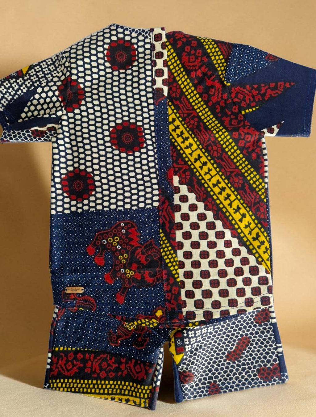 African Baby Outfit Set – Wax Print Shirt & Shorts (429 kr)