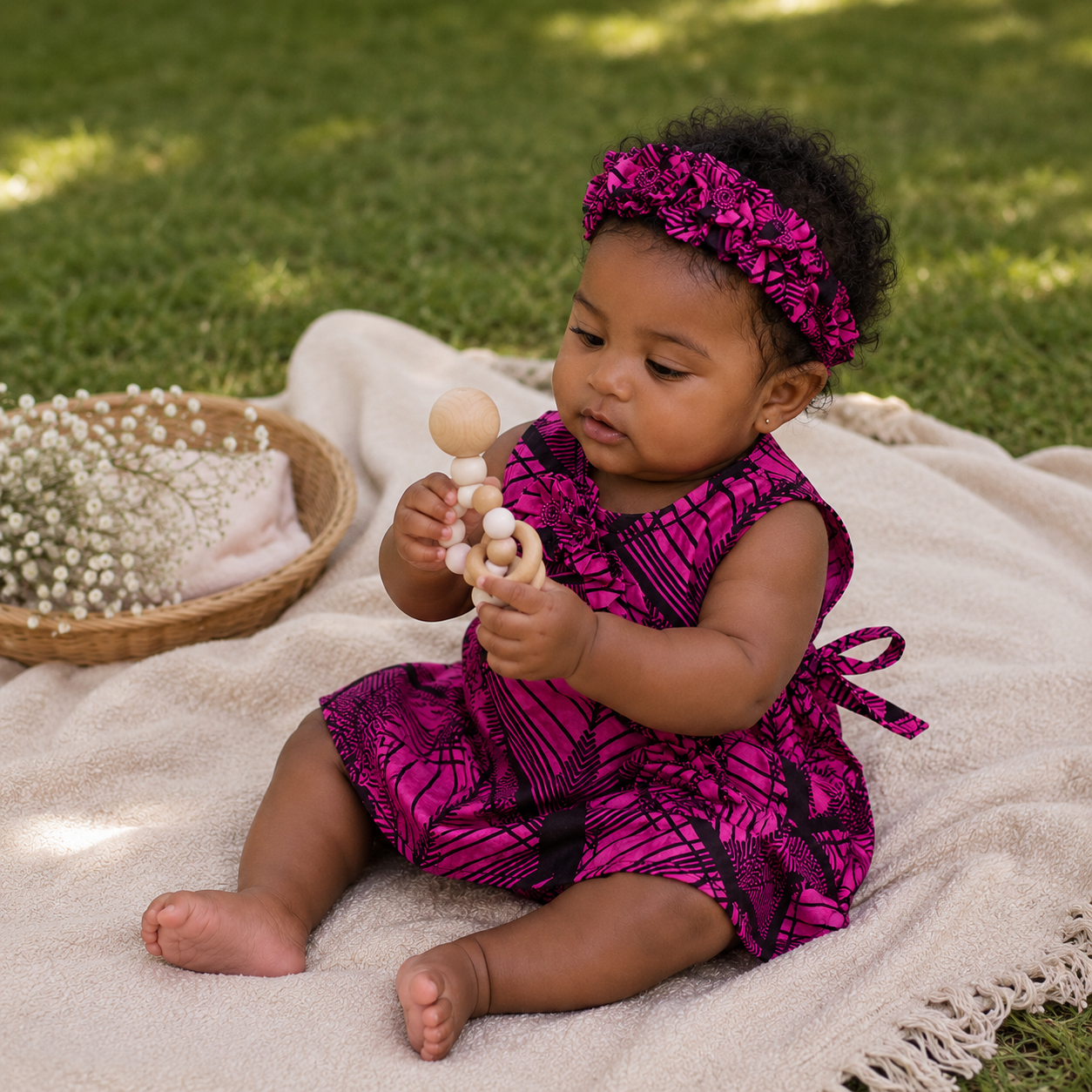 African waxprint Baby Dress & Headband (399kr)