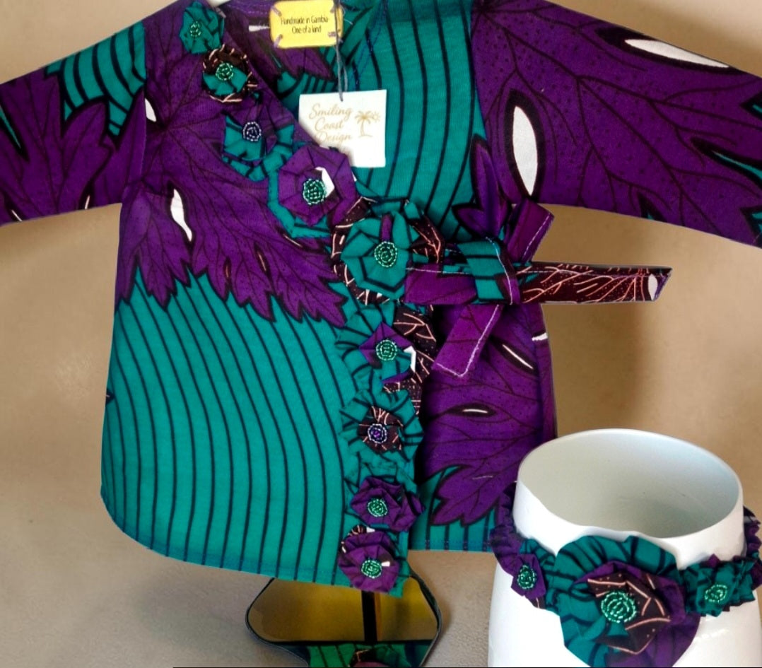 African Waxprint Baby Dress & Headband Set (399 kr)