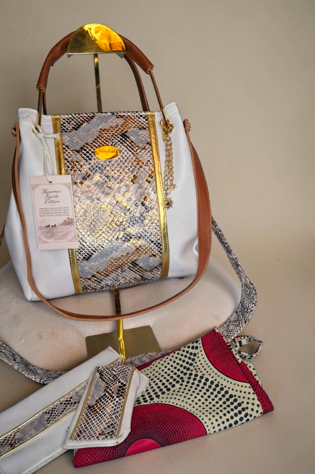 Snakeskinprint Handbag Set (995 kr)