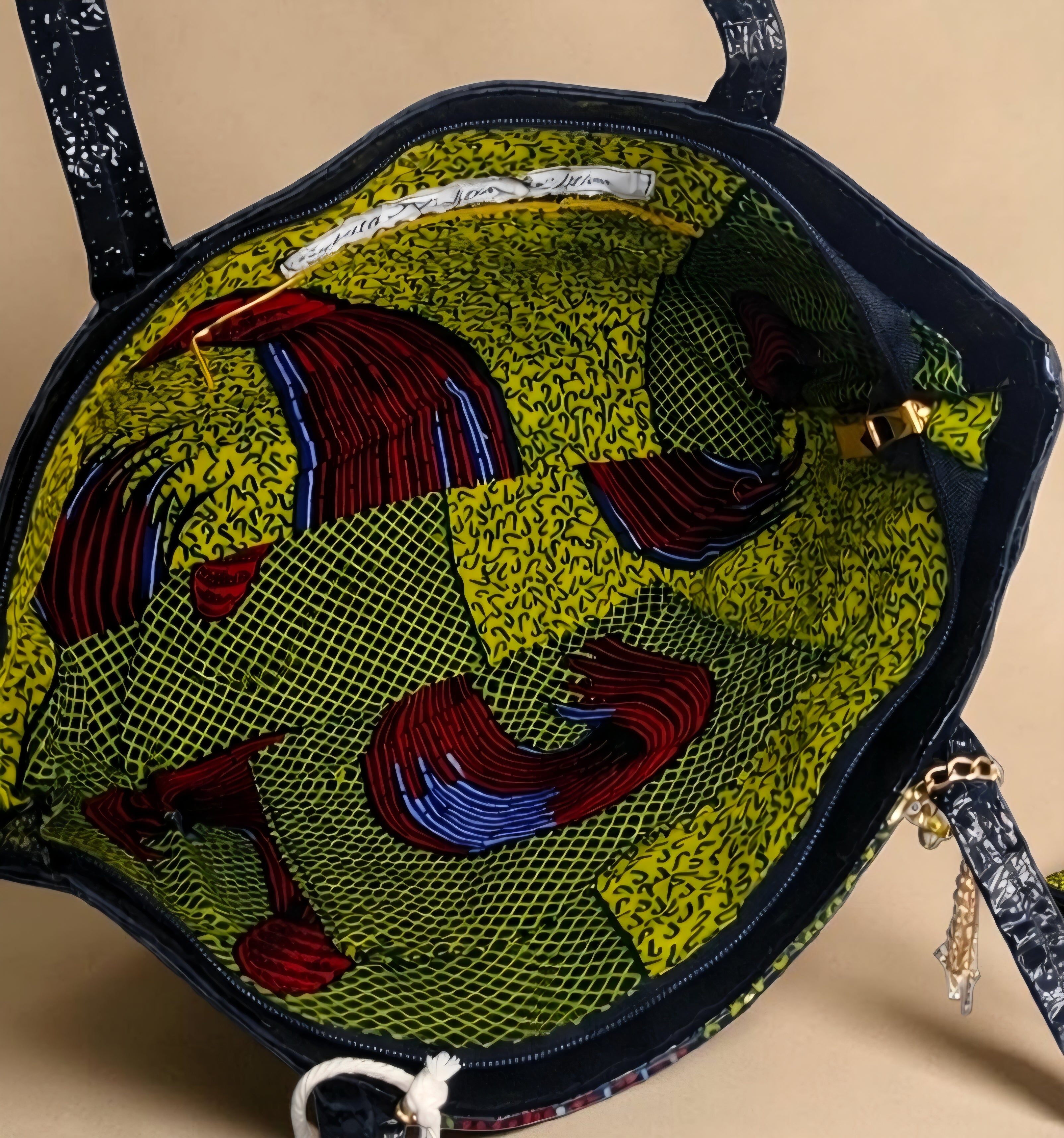 Luxury African waxprint/Vegan Leather  Totebag Set  (995 kr)