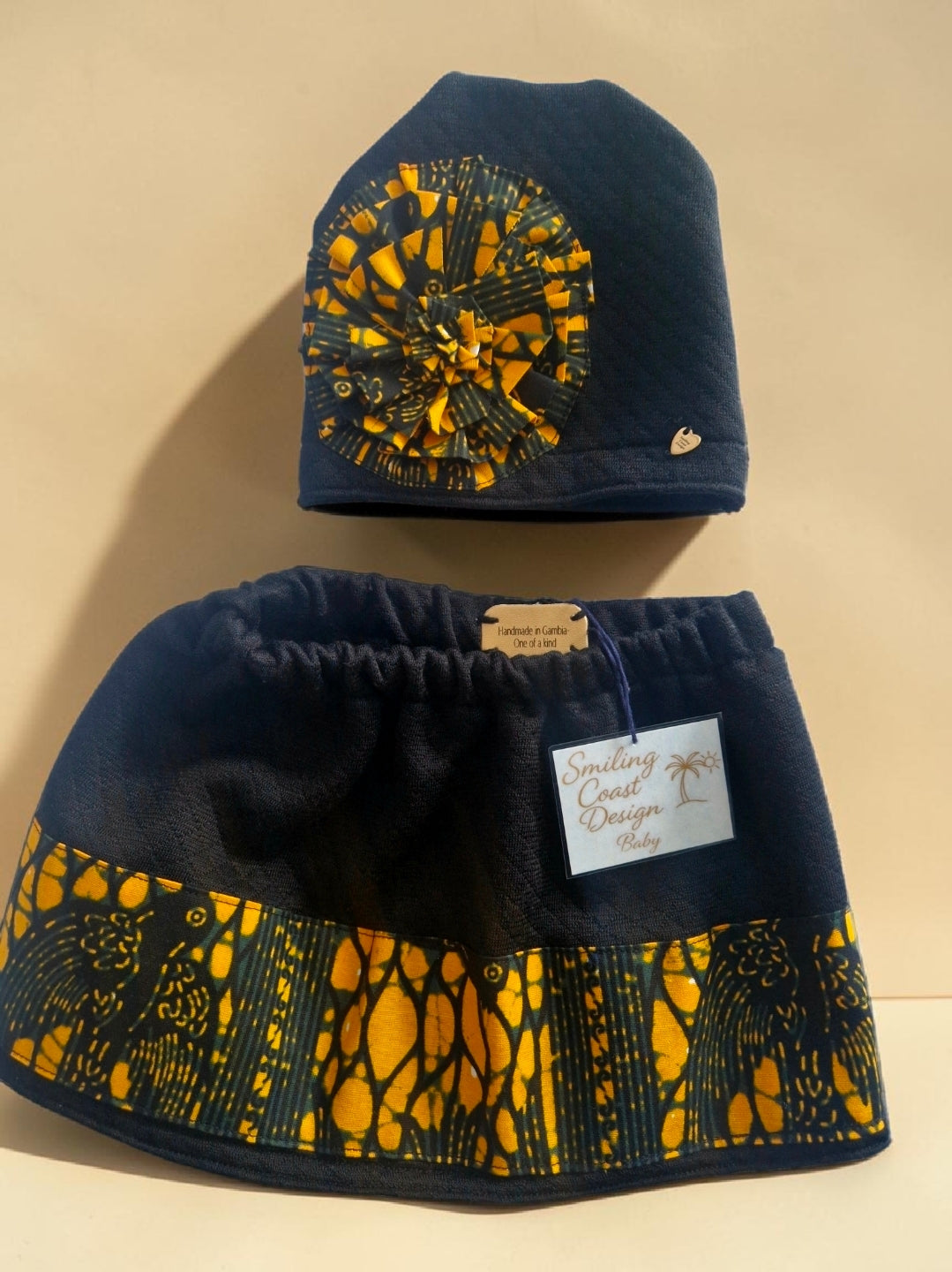 African Wax Print Baby Skirt & Hat Set (399kr)