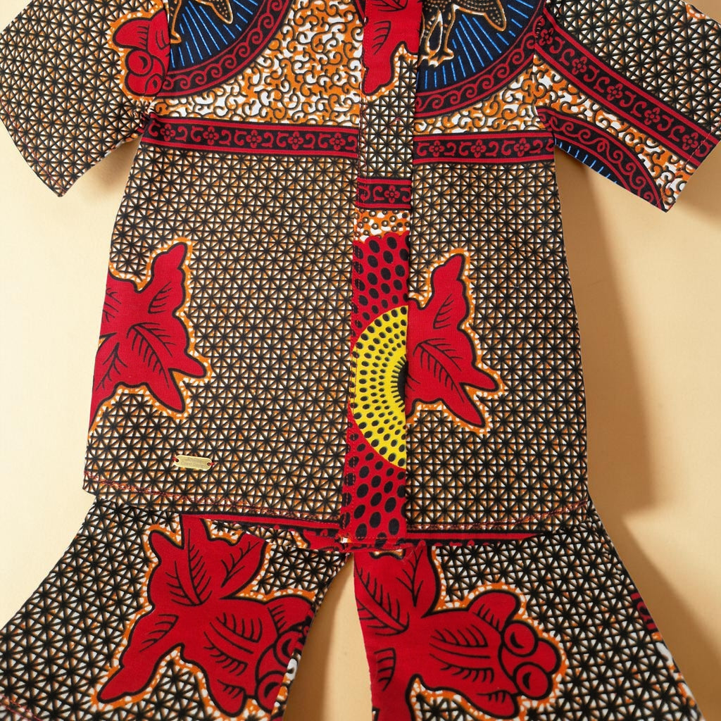 African Wax Print Shirt & Shorts Set – 12–18 Months(549 kr)