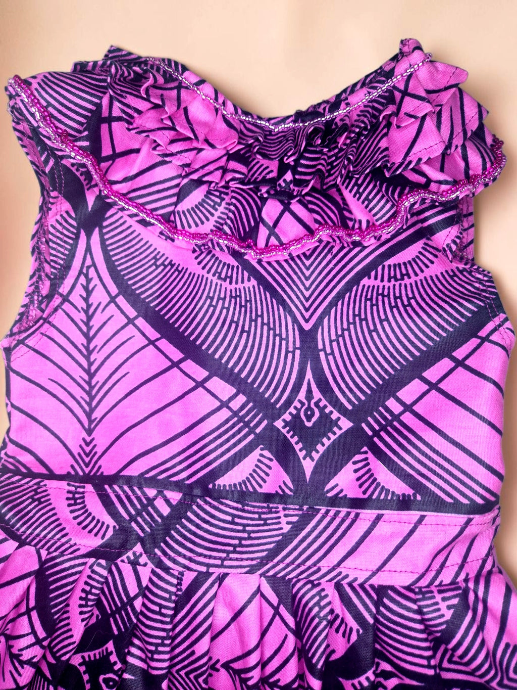 Hot Pink African Print Baby Dress with Matching Headband | 12–18 Months(549 kr)