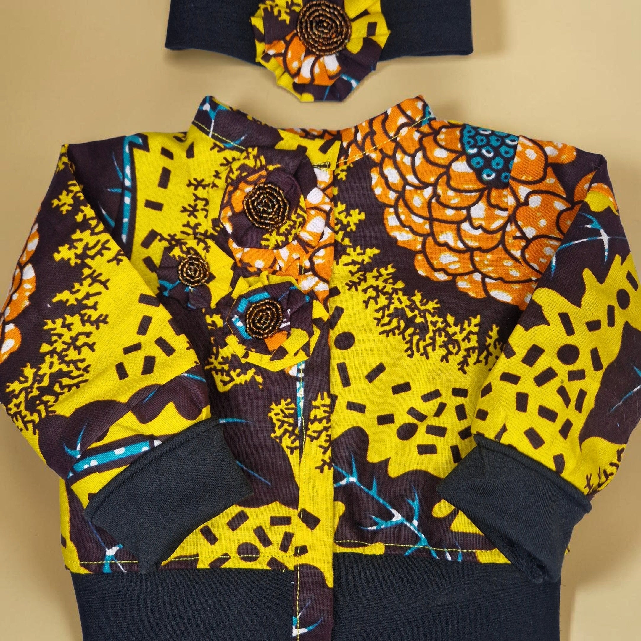 African Waxprint Baby Jacket & Headband Set Size 62 (499kr)